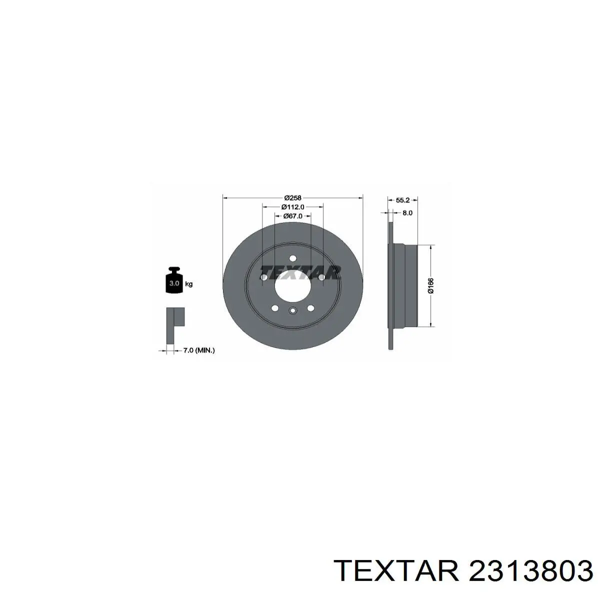 Задні гальмівні колодки 2313803 Textar