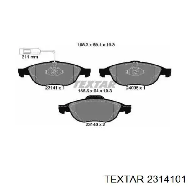 Гальмівні колодки Textar 2314101 ціна, від 31.19 USD