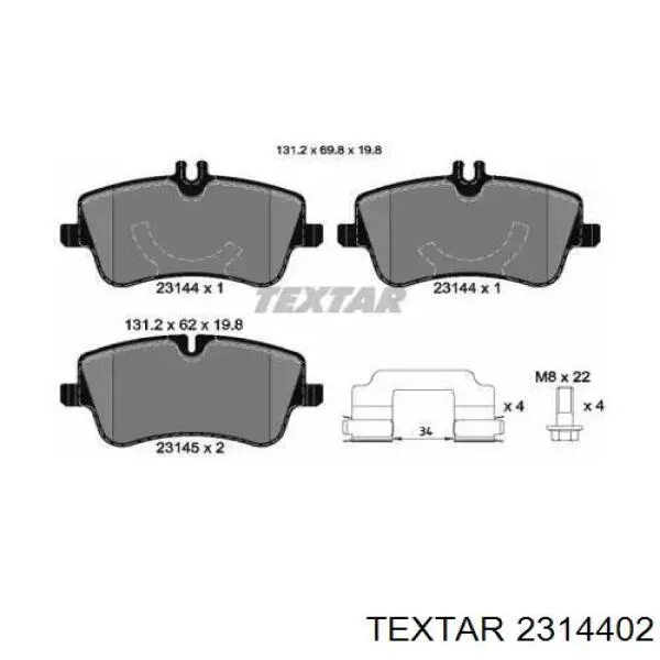 Гальмівні колодки Textar 2314402 ціна, від 18.19 USD