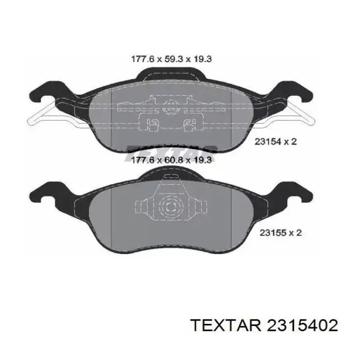 Купити 2315402 Textar Колодки гальмівні передні, дискові