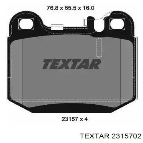 Купити 2315702 Textar Задні колодки