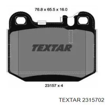 2315702 Textar Колодки гальмівні задні, дискові