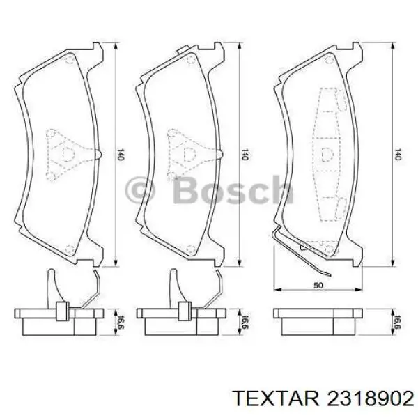 Задні дискові колодки Textar 2318902