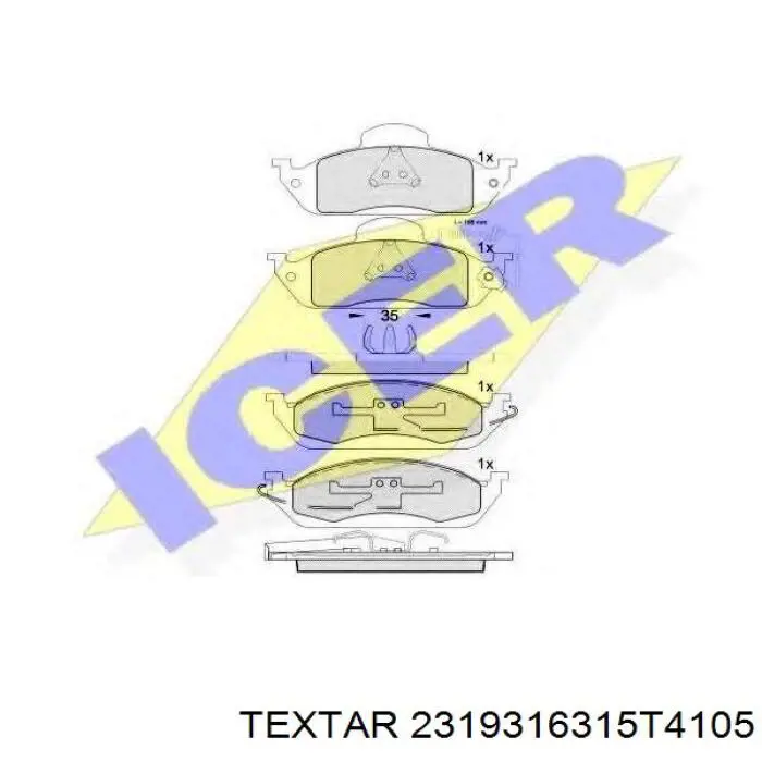 Купити 2319316315T4105 Textar Колодки гальмівні передні, дискові