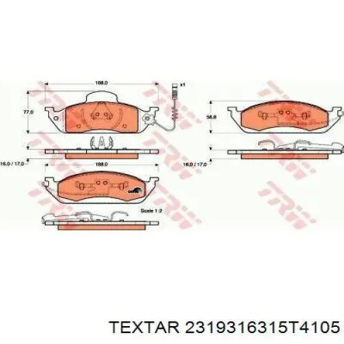 Гальмівні колодки Textar 2319316315T4105 ціна, від 26.02 USD
