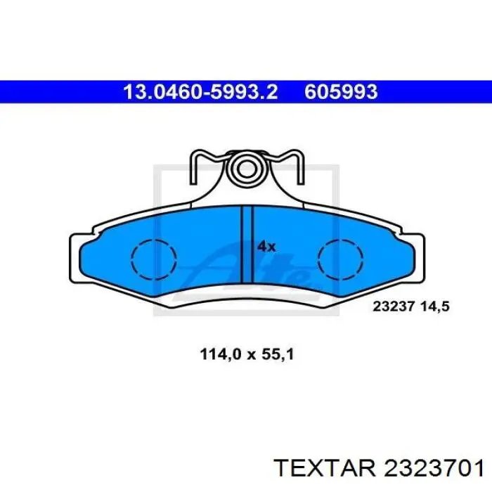 Задні гальмівні колодки 2323701 Textar