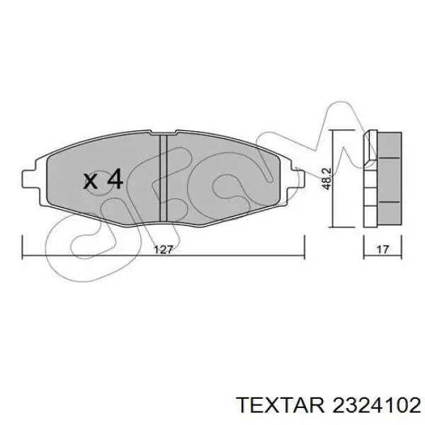 Купити 2324102 Textar Колодки гальмівні передні, дискові