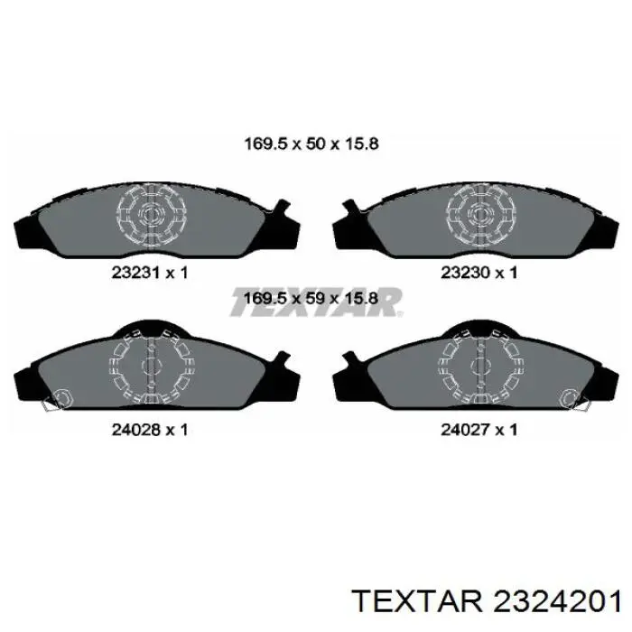 Задні гальмівні колодки 2324201 Textar