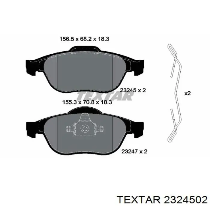 Гальмівні колодки Textar 2324502 ціна, від 16.38 USD