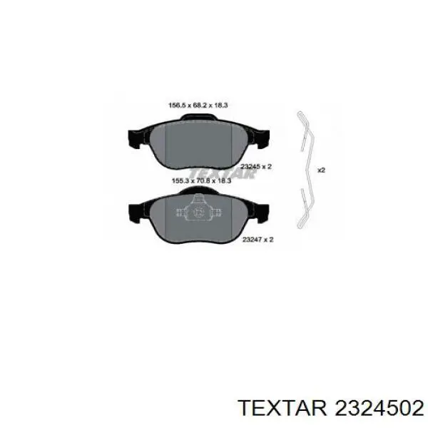 Купити 2324502 Textar Колодки гальмівні передні, дискові