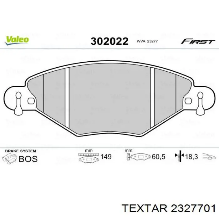 Тормозні колодки Textar 2327701