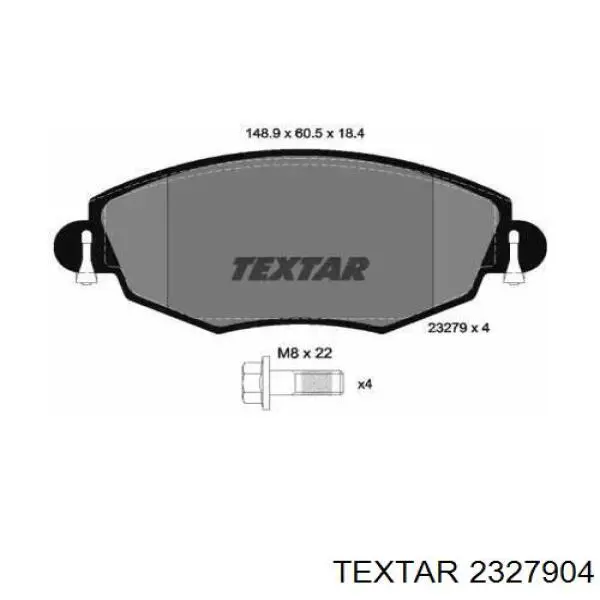 Колодки гальмівні передні, дискові 2327904 Textar