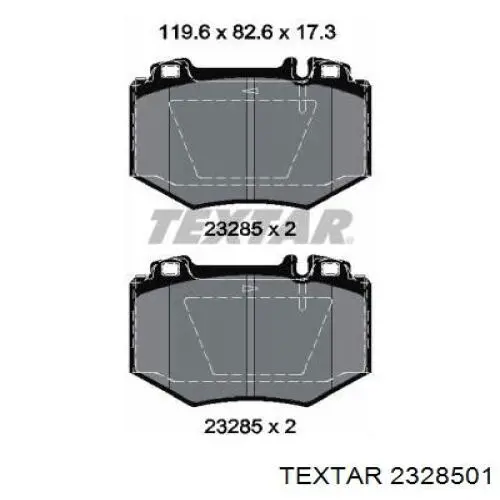 2328501 Textar колодки гальмівні передні, дискові