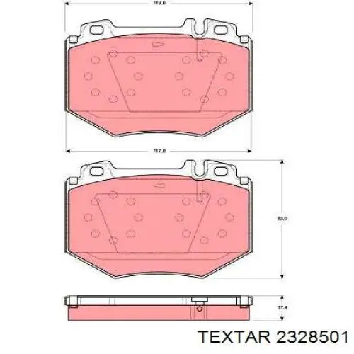 Гальмівні колодки Textar 2328501 ціна, від 30.27 USD