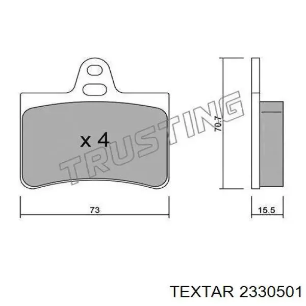 Задні дискові колодки Textar 2330501