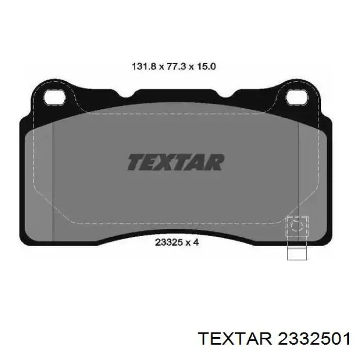 Купити 2332501 Textar Колодки гальмівні передні, дискові