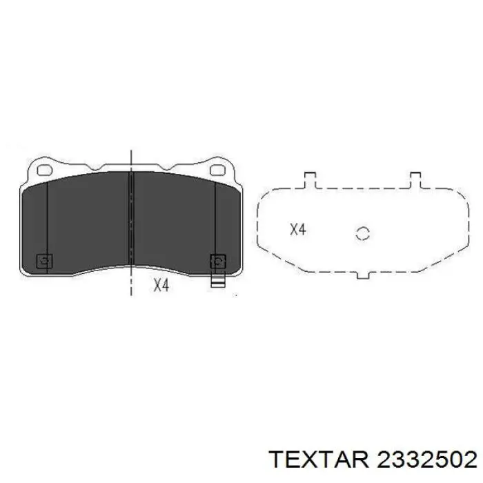 2332502 Textar колодки гальмівні передні, дискові
