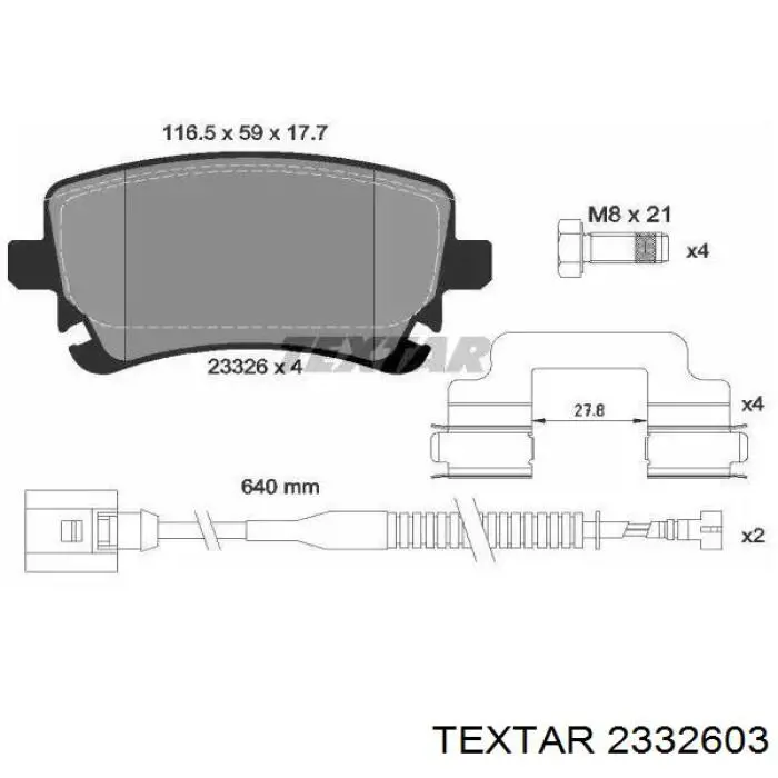 Купити 2332603 Textar Задні колодки