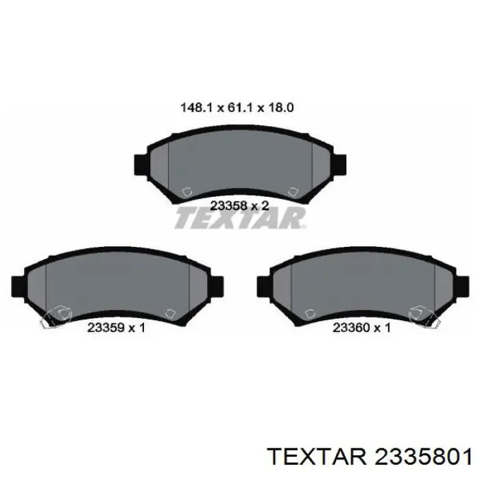 2335801 Textar колодки гальмівні передні, дискові