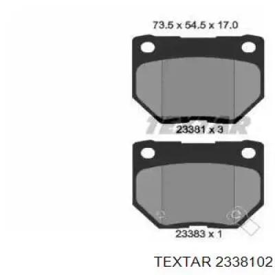 Колодки гальмові задні, дискові 2338102 Textar