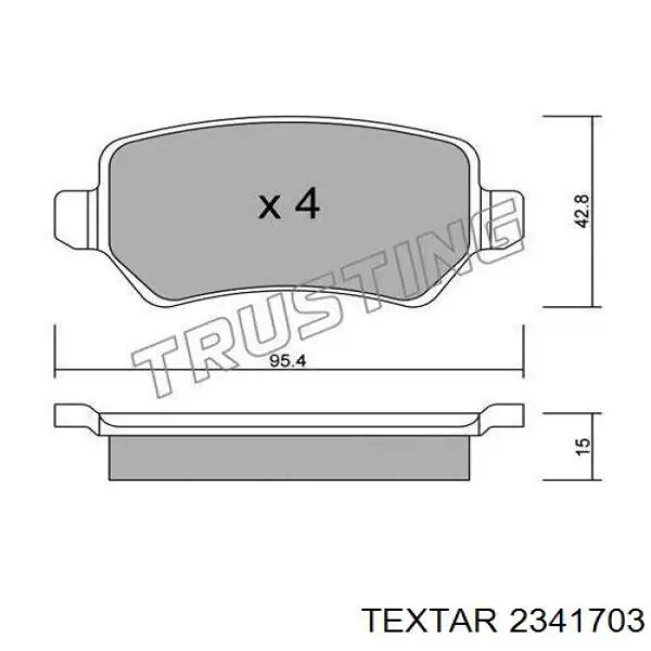 Купити 2341703 Textar Задні колодки