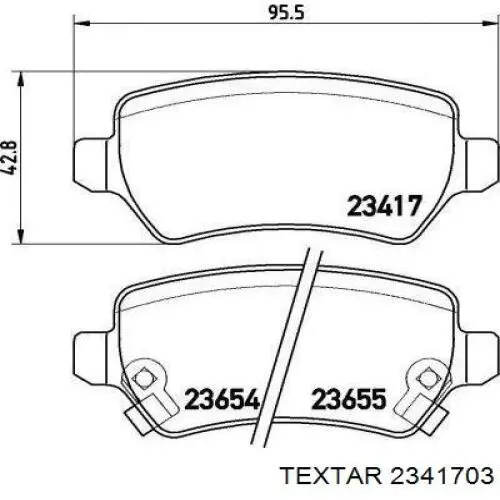 Задні гальмівні колодки 2341703 Textar