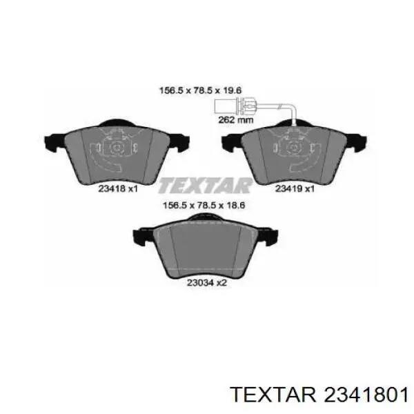 Купити 2341801 Textar Колодки гальмівні передні, дискові