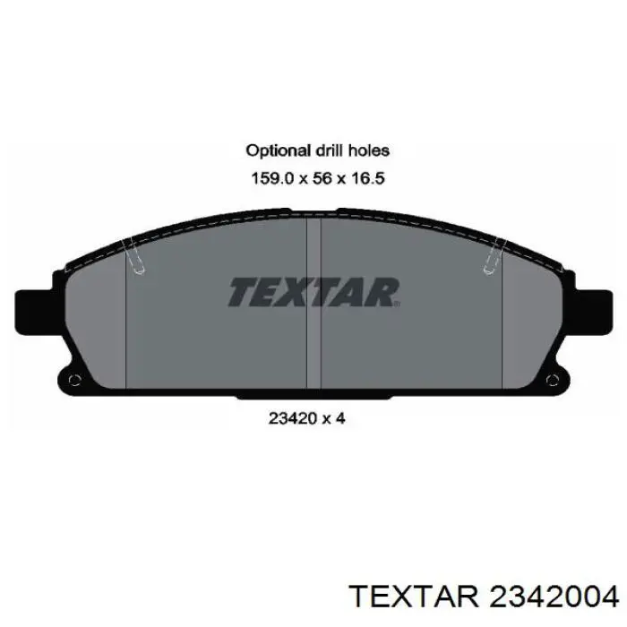 2342004 Textar колодки гальмівні передні, дискові