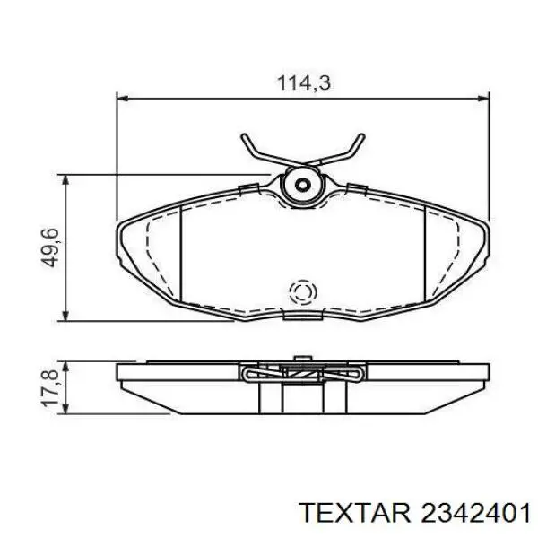 Задні гальмівні колодки 2342401 Textar