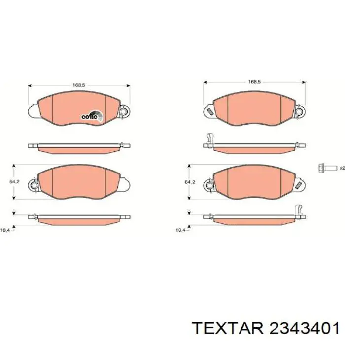 Гальмівні колодки Textar 2343401 ціна, від 20.62 USD