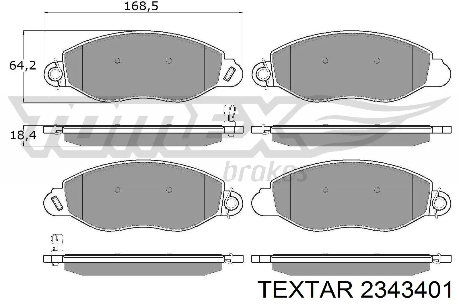 Купити 2343401 Textar Колодки гальмівні передні, дискові