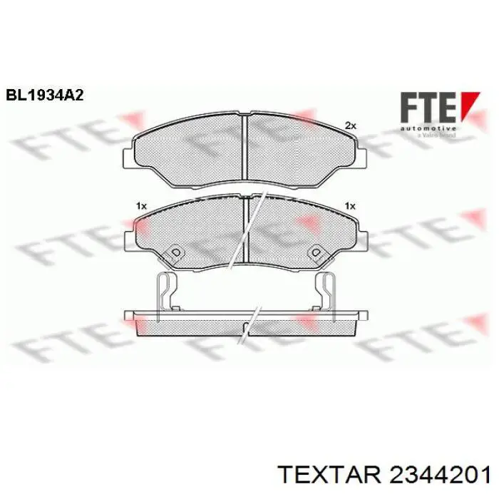 Купити 2344201 Textar Колодки гальмівні передні, дискові