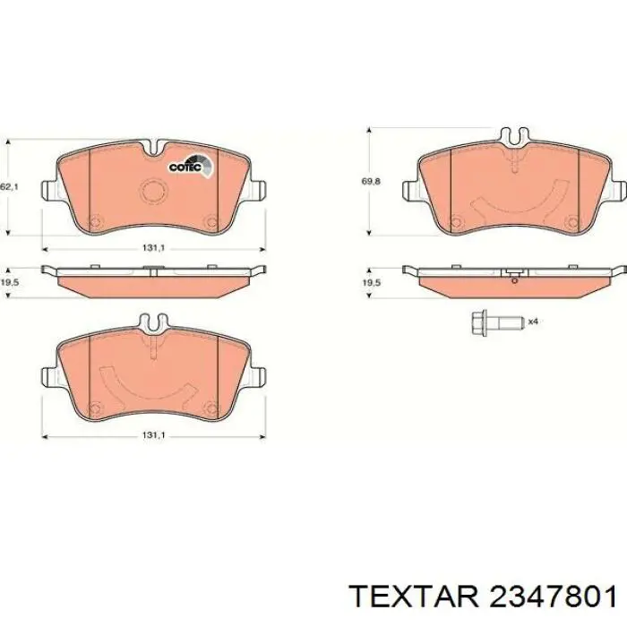 Задні гальмівні колодки Textar 2347801 ціна, від 37.57 USD