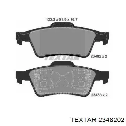 Купити 2348202 Textar Задні колодки
