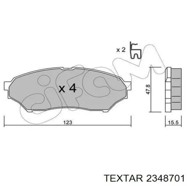Купити 2348701 Textar Колодки гальмівні передні, дискові