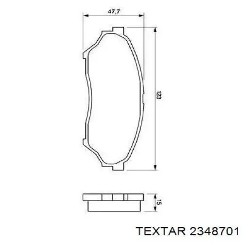 Передні тормозні колодки 2348701 Textar