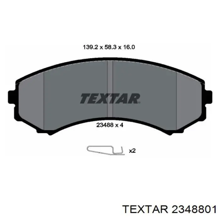 Купити 2348801 Textar Колодки гальмівні передні, дискові