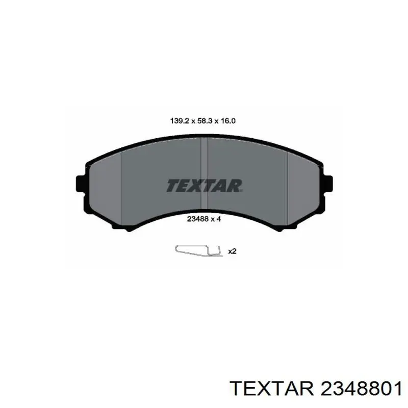2348801 Textar колодки гальмівні передні, дискові