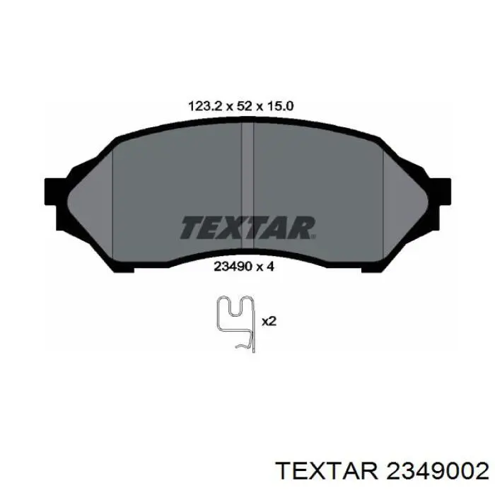 2349002 Textar колодки гальмівні передні, дискові
