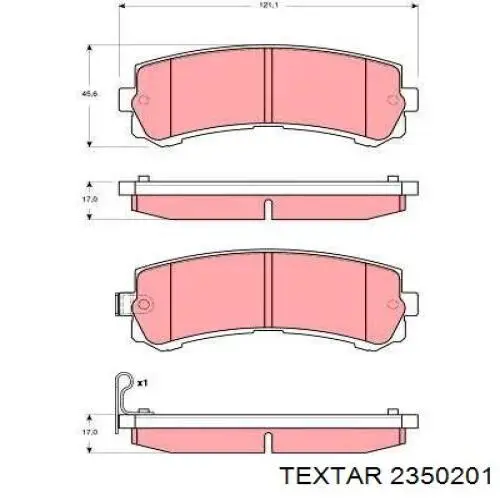 2350201 Textar колодки гальмівні передні, дискові