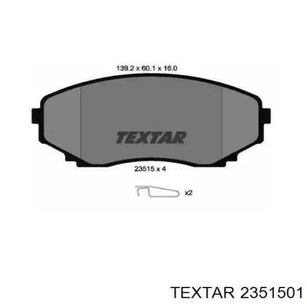 Купити 2351501 Textar Колодки гальмівні передні, дискові