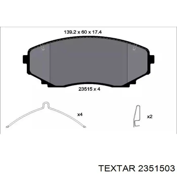Гальмівні колодки Textar 2351503 ціна, від 30.02 USD