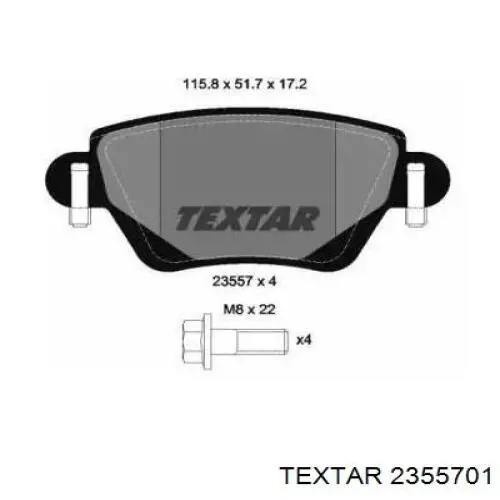 Задні гальмівні колодки Textar 2355701 ціна, від 16.22 USD