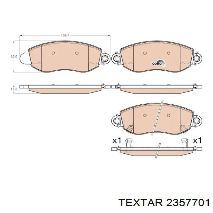 Гальмівні колодки Textar 2357701 ціна, від 21.67 USD