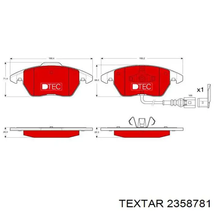 2358781 Textar колодки гальмівні передні, дискові