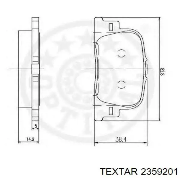 Задні гальмівні колодки 2359201 Textar