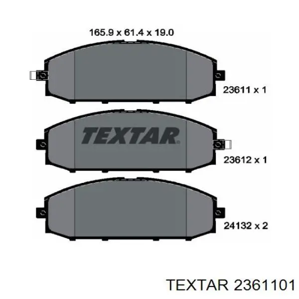 2361101 Textar колодки гальмівні передні, дискові