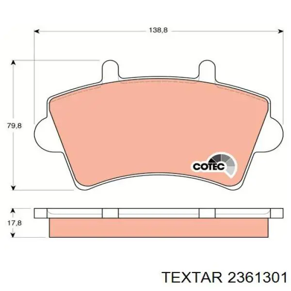 Купити 2361301 Textar Колодки гальмівні передні, дискові