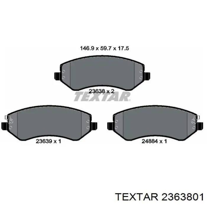 Колодки гальмівні передні, дискові 2363801 Textar