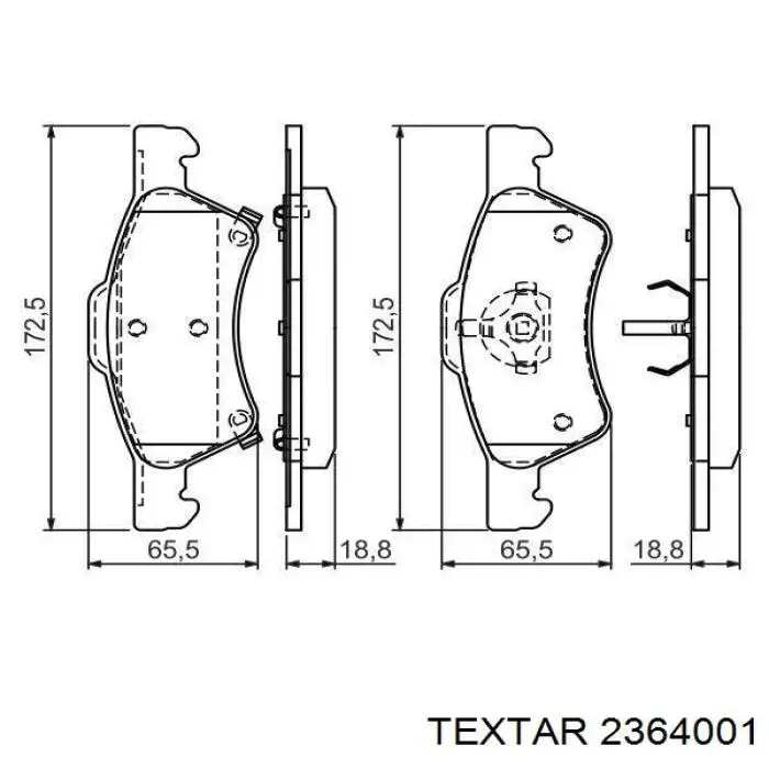 Купити 2364001 Textar Колодки гальмівні передні, дискові